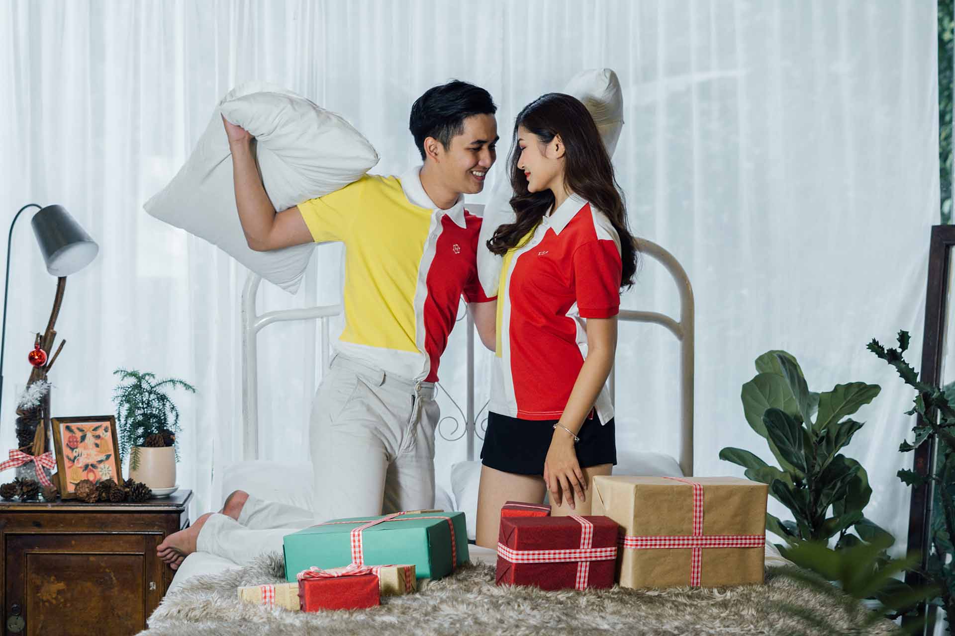 Áo thun đôi tình nhân couple phối màu cao cấp HAVIAS