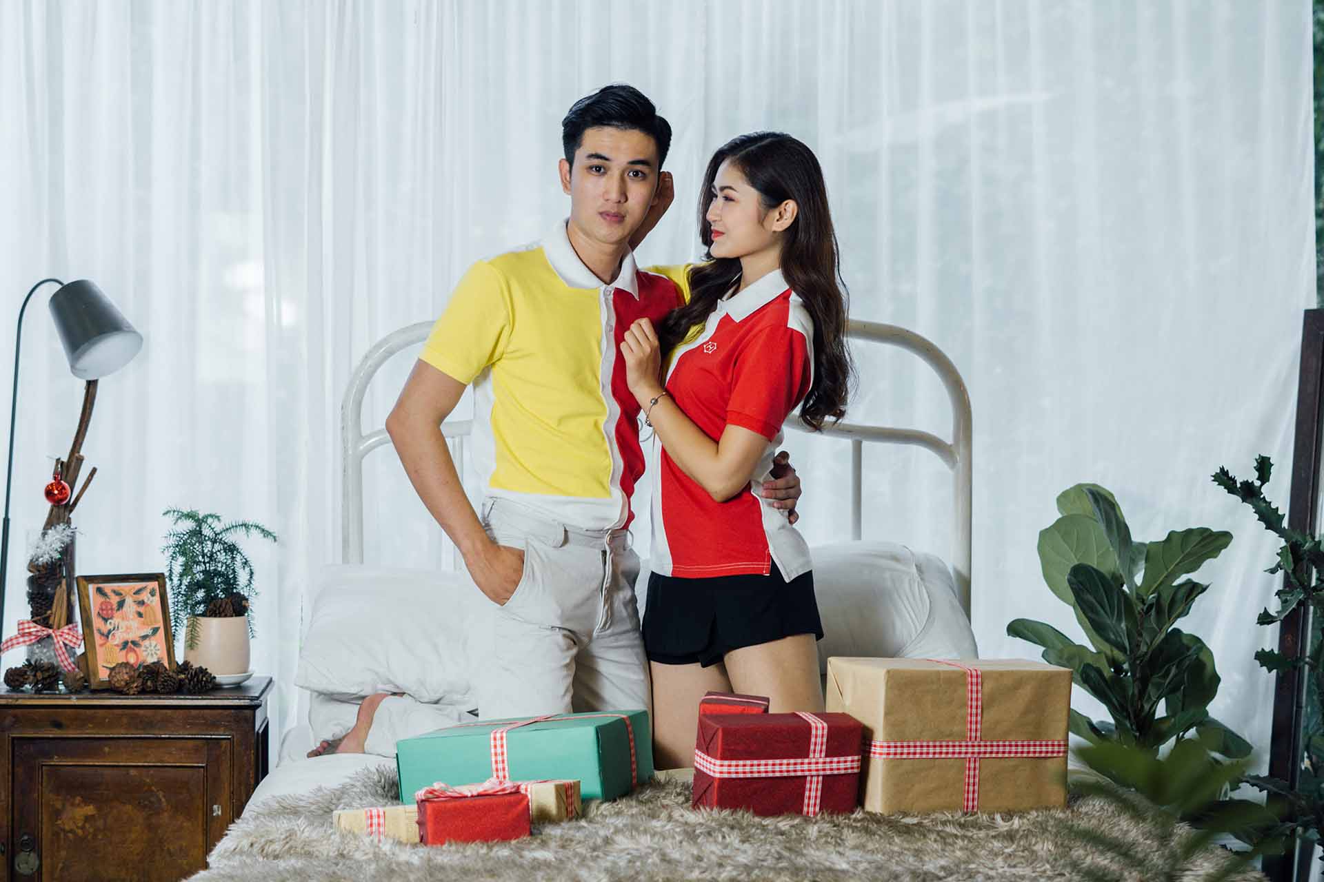 Áo thun đôi tình nhân couple phối màu cao cấp HAVIAS