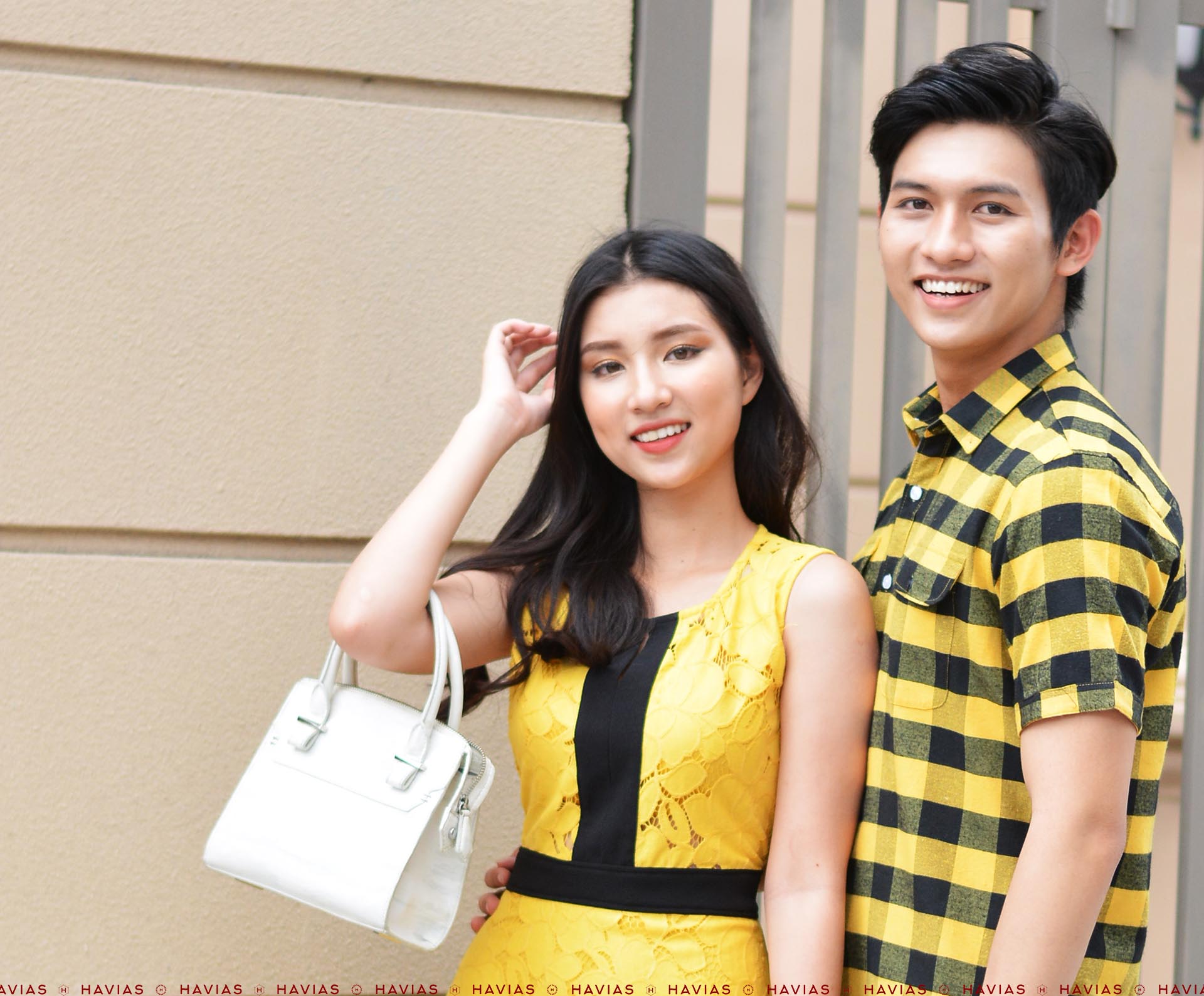 Đồi đôi Couple 2 Pocket Shirt &  Flowering Sleeveless Dress