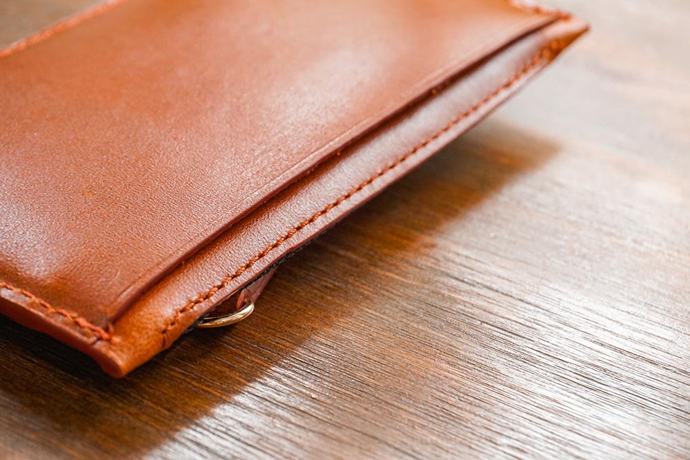 Ví da thật  ví cầm tay Mini khóa kéo Harmony HAVIAS Handcrafted Wallet màu nâu bò