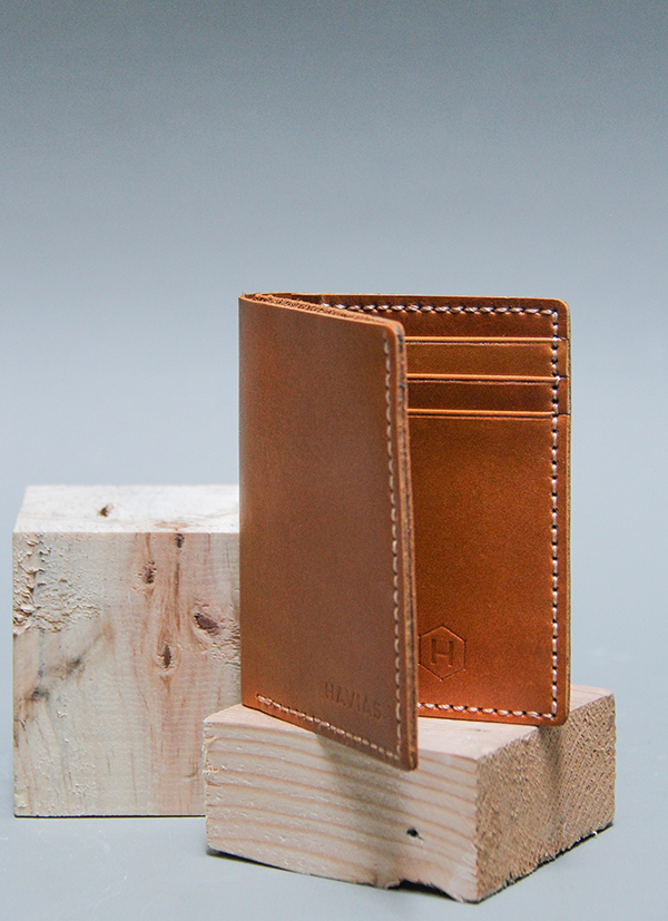 Ví da thông minh cardholder Venumi Havias màu vàng bò