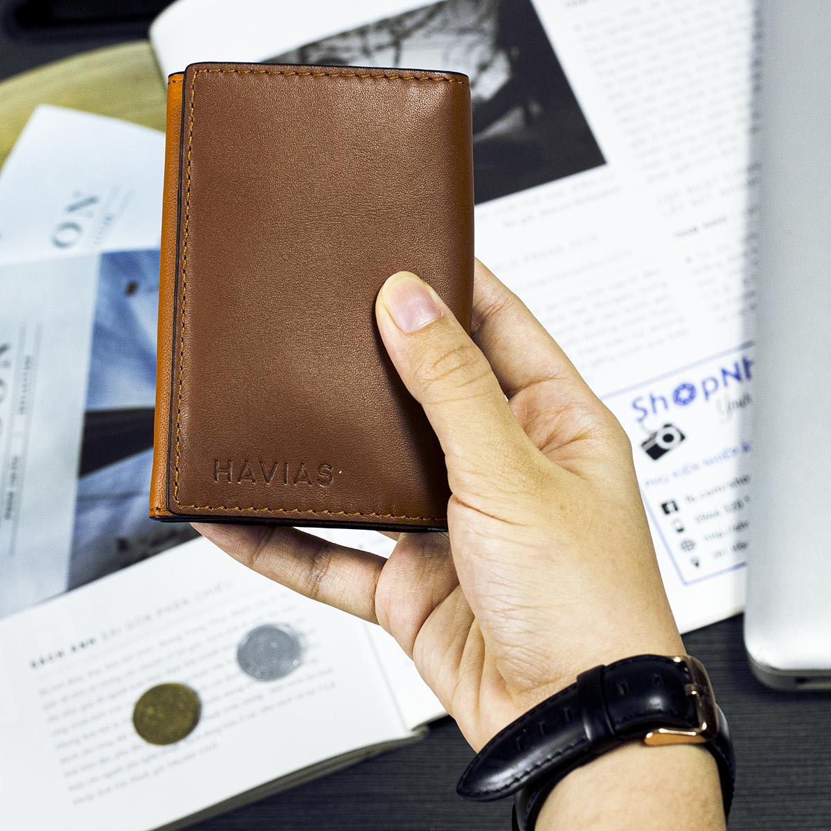 Ví_da_Eclipse_Handcrafted_Mini_Wallet_màu_nâu