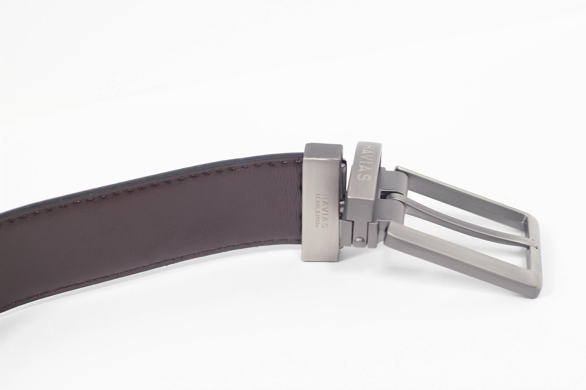 Dây nịt thắt lưng da bò khoá xoay 2 mặt HAVIAS Class8