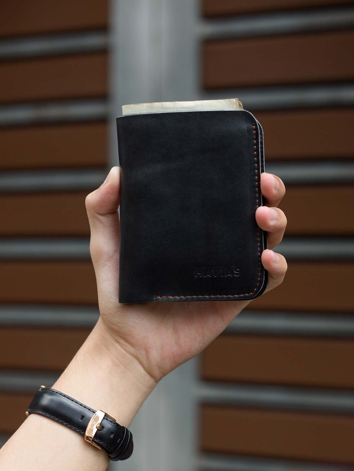 Ví đứng Vertical Handcrafted Wallet đen