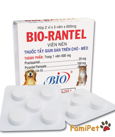 Thuốc Tẩy Giun Sán Cho Chó Mèo Bio Rantel