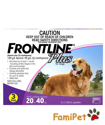 Thuốc Trị Ve, Rận, Bọ Chét Cho Chó Lớn 20 - 40kg Frontline Plus