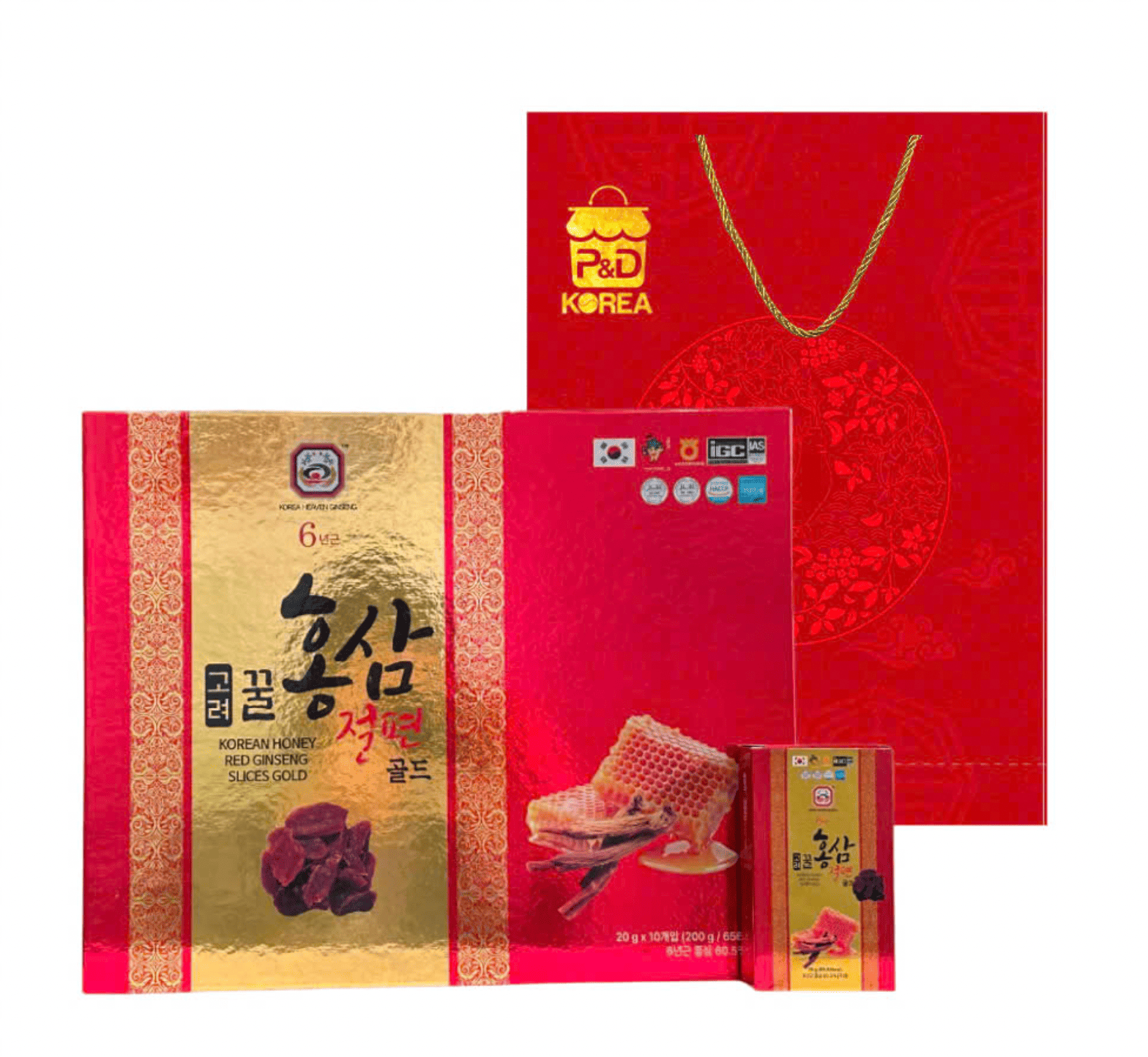 Hồng Sâm Thái Lát Tẩm Mật Ong Korean Honey Red Ginseng Slices Gold 200g – Siêu Phẩm Bồi Bổ Sức Khỏe, Quà Tặng Đẳng Cấp