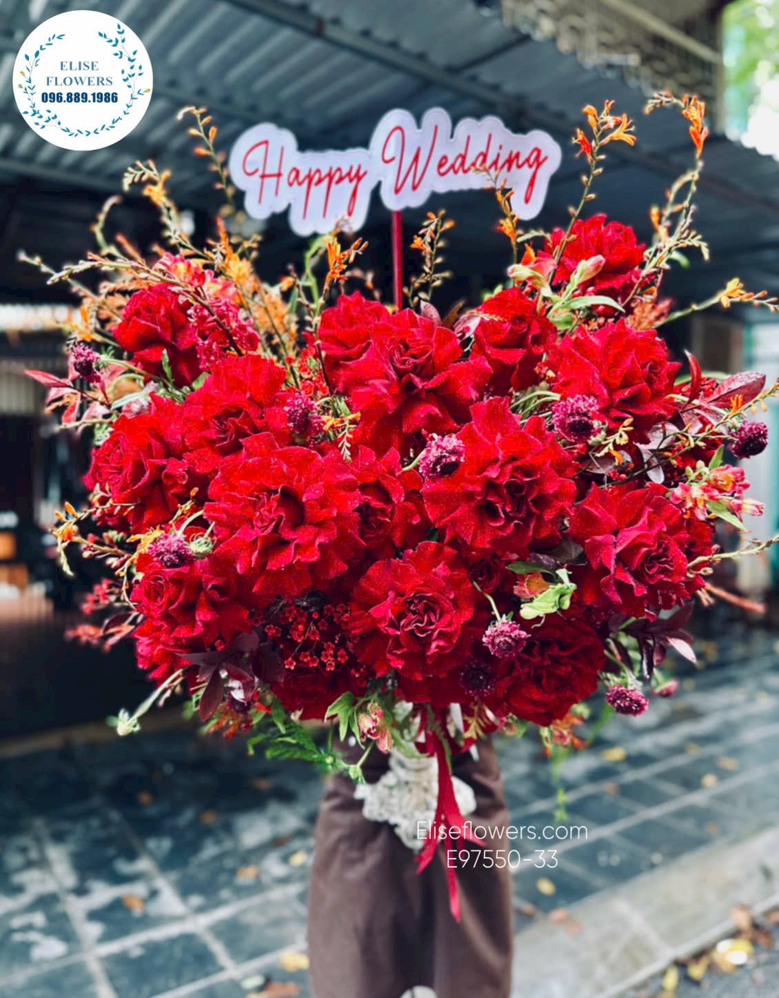 Hoa Đẹp 20/10. Bình Hoa Tone Đỏ Cao Cấp Tặng Sếp. Điện Hoa Hà Nội Eliseflowers