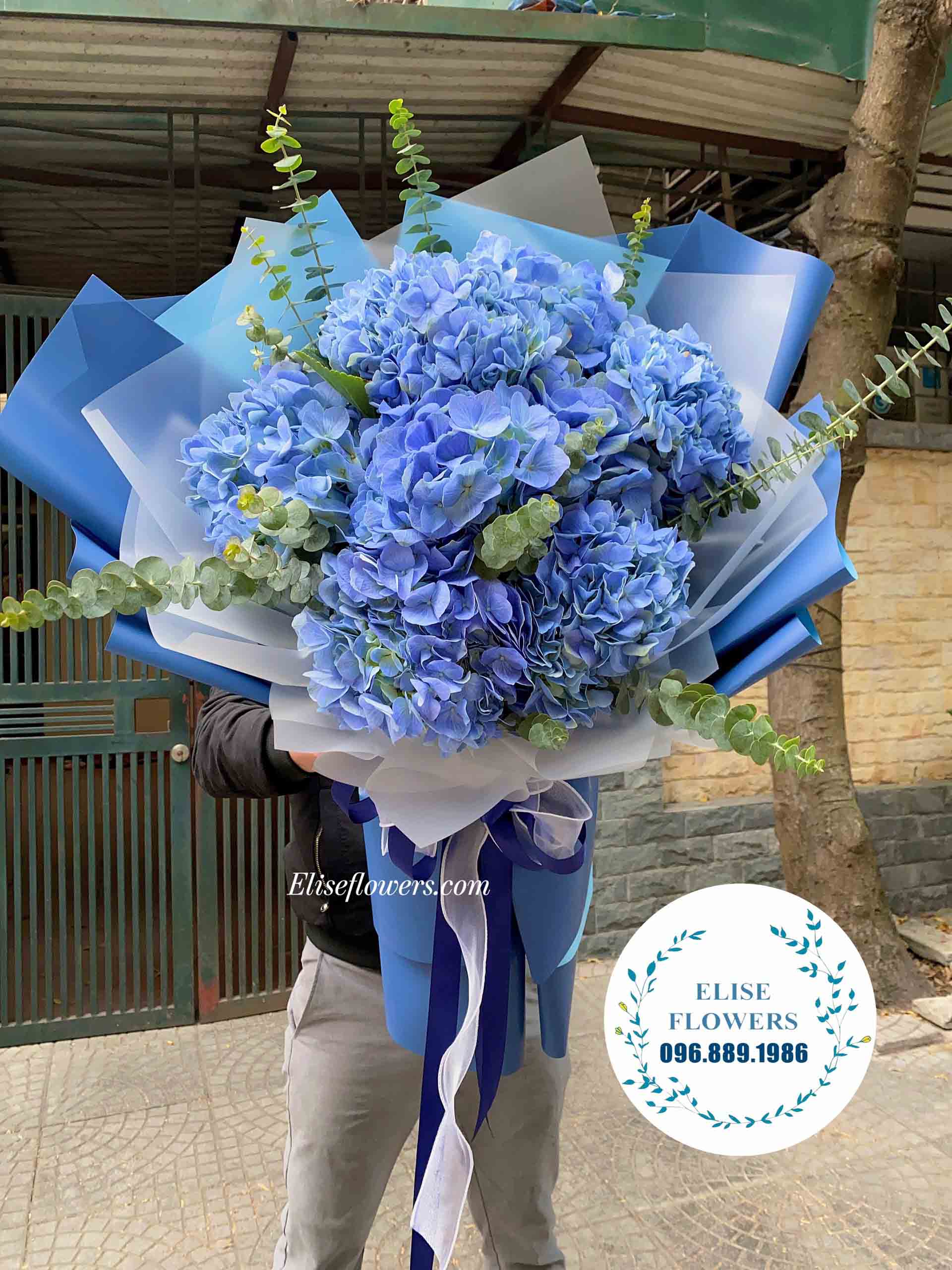 Bó hoa đẹp | Hoa tươi Hà Nội | Bó hoa cẩm tú cầu xanh 7 bông đẹp tinh tế | Hoa sinh nhật Hà Nội 