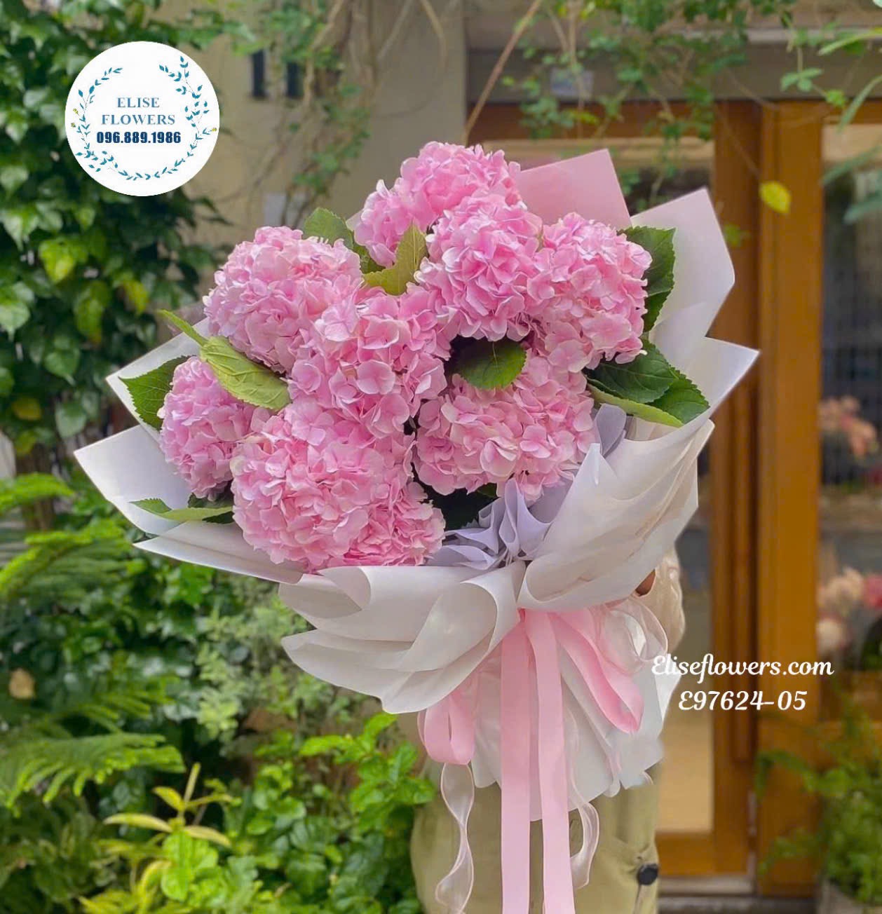 bó cẩm tú cầu hồng nhập khẩu tặng sinh nhật | Eliseflowers