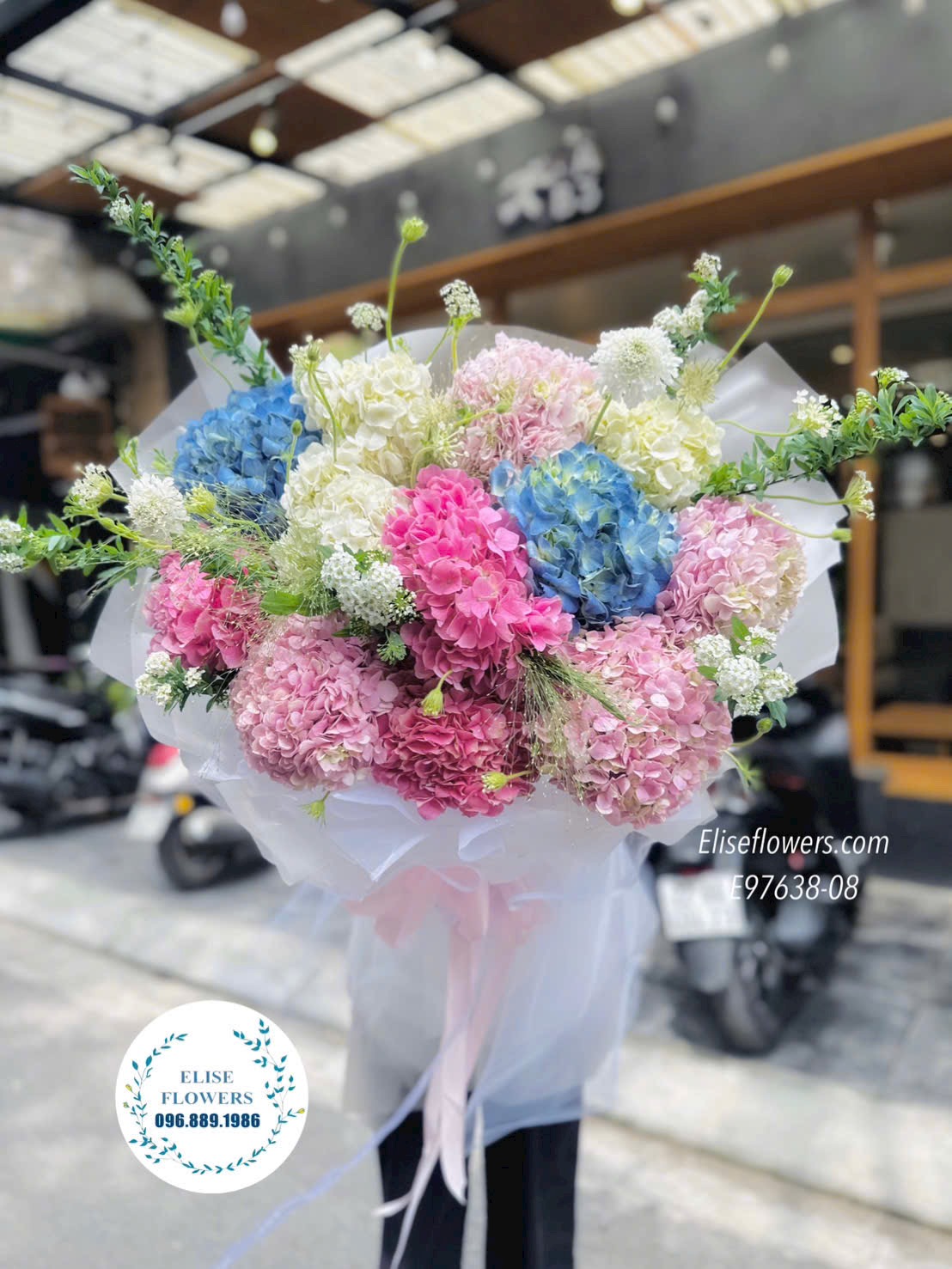 Hoa sinh nhật Hà Nội. Bó cẩm tú cầu mix màu. Hoa cẩm tú cầu Hà Nội. Eliseflowers