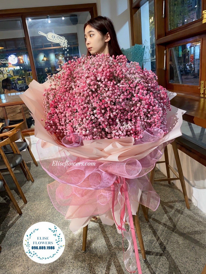 Bó hoa Baby tặng bạn gái ngày 20/10. Đặt mua hoa baby tặng bạn gái ở quận Cầu Giấy, Hà Nội