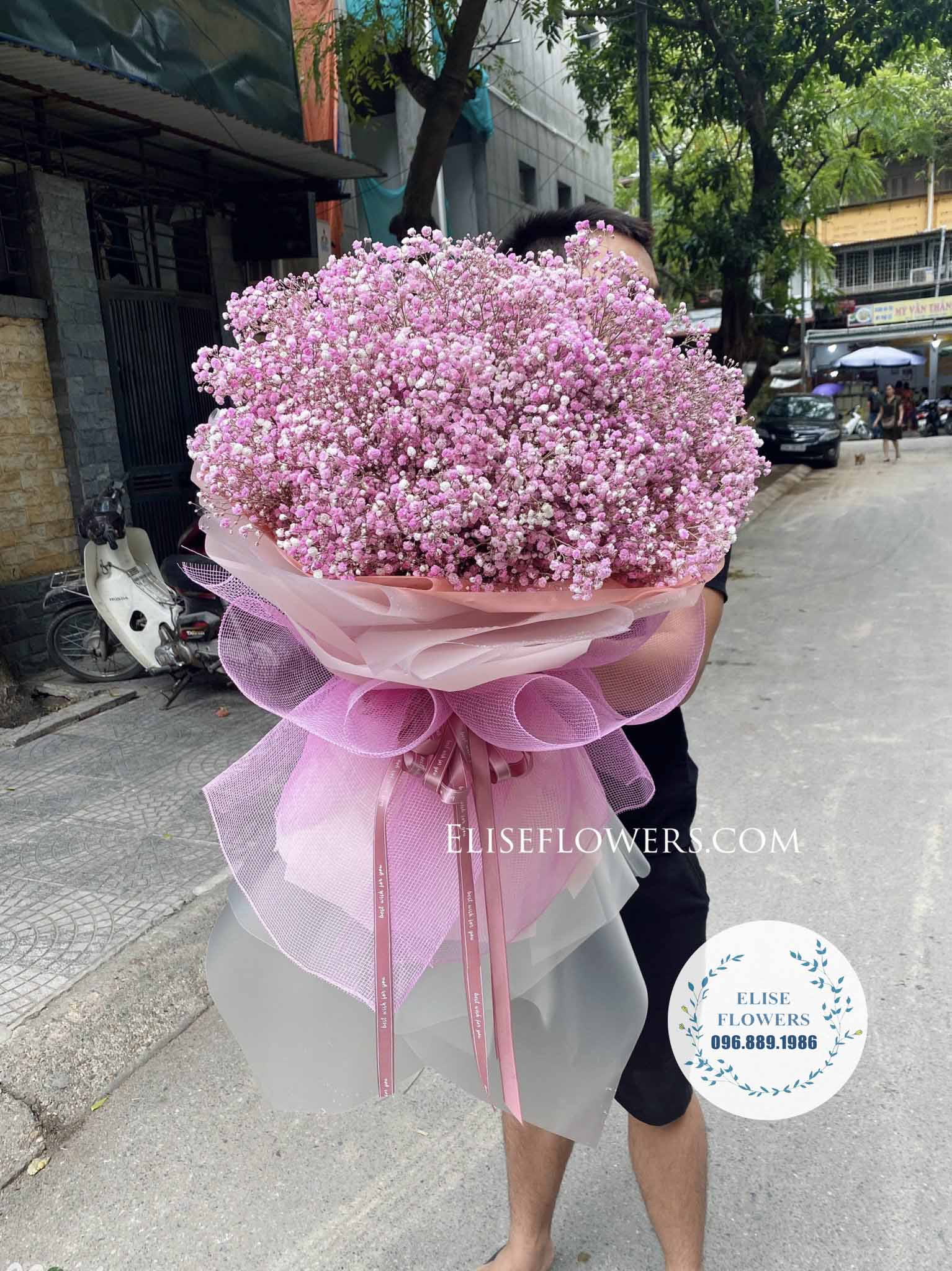 Bó hoa baby màu hồng đẹp nhất - bó hoa baby màu hồng tặng sinh nhật đẹp