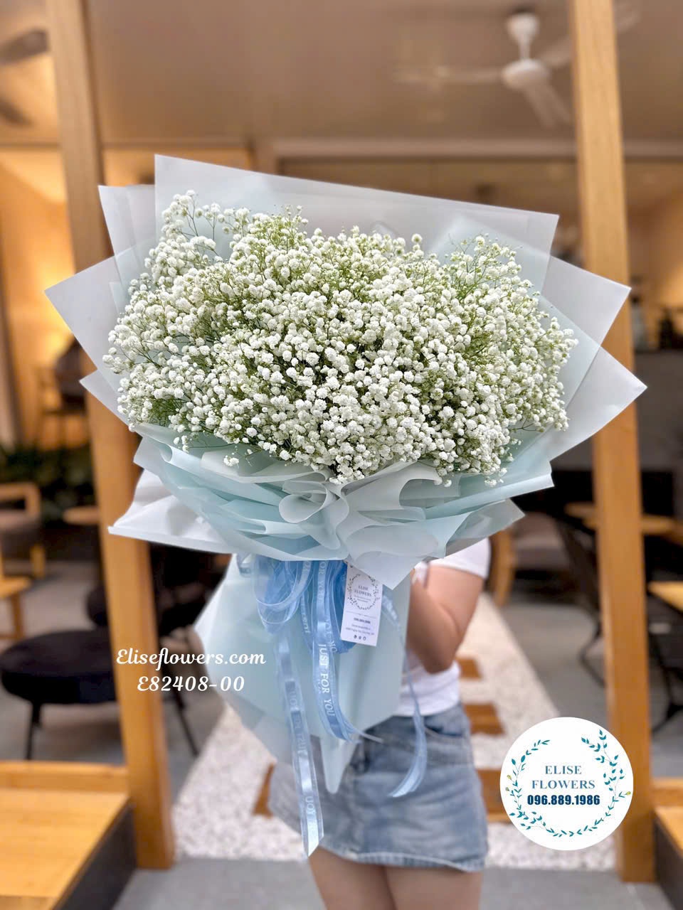 Bó hoa baby trắng tặng bạn gái. Mua bó hoa baby trắng tặng bạn gái