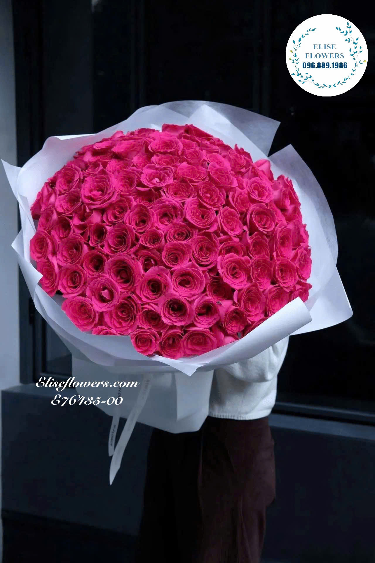 Bó hoa hồng PINK FLOY 100 bông. Hoa tặng sinh nhật bạn gái đẹp.