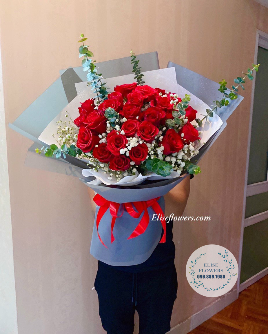 Bó hoa hồng đỏ đẹp| Mẫu hoa chúc mừng 8/3 đẹp | Bó hoa hồng đỏ tặng Sinh Nhật đẹp ở Hà Nội