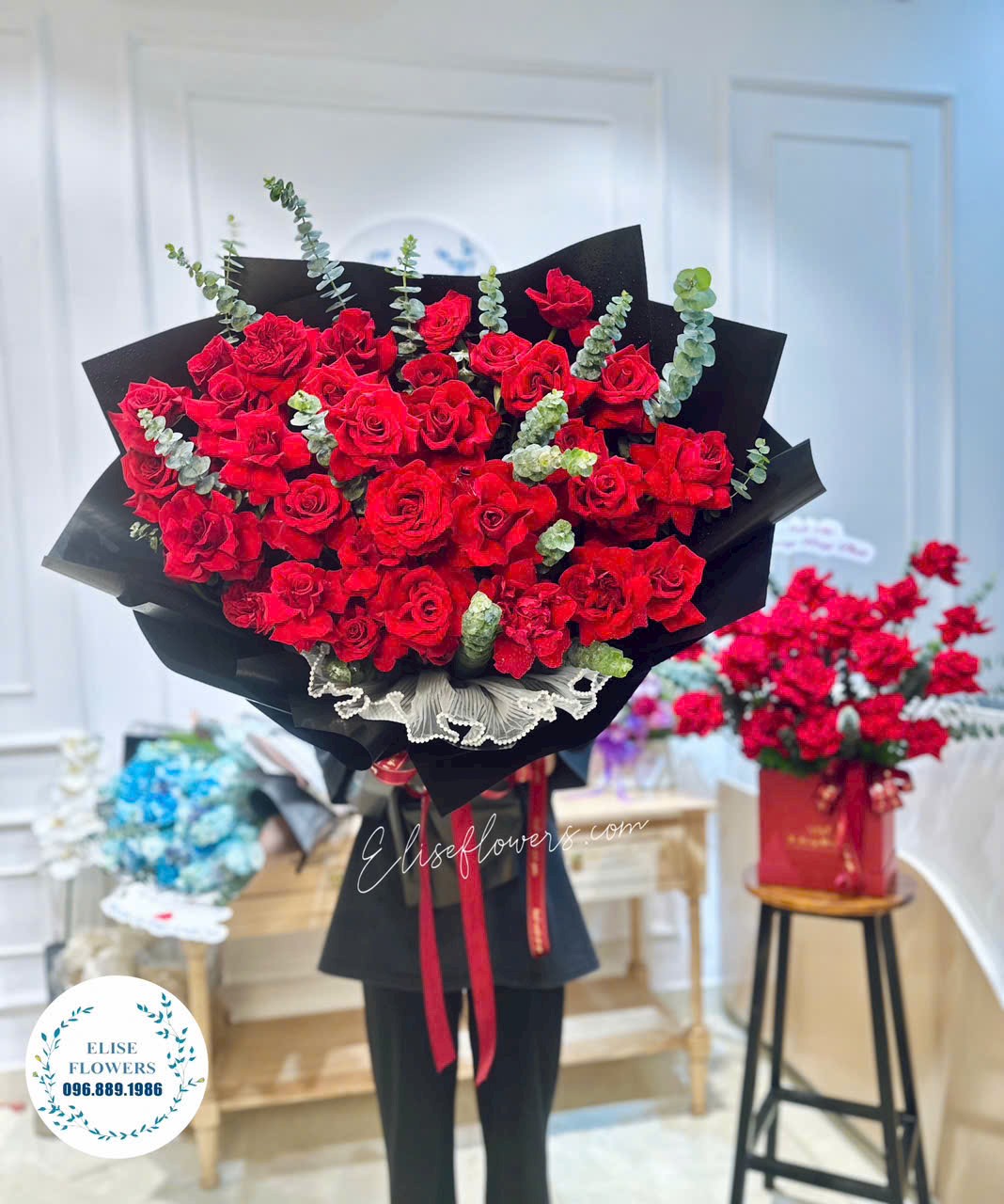 Bó hoa hồng đỏ đẹp ngày 20/10, Đặt hoa hồng đỏ 20/10. Mua hoa hồng đỏ 20/10 ở Hà Nội