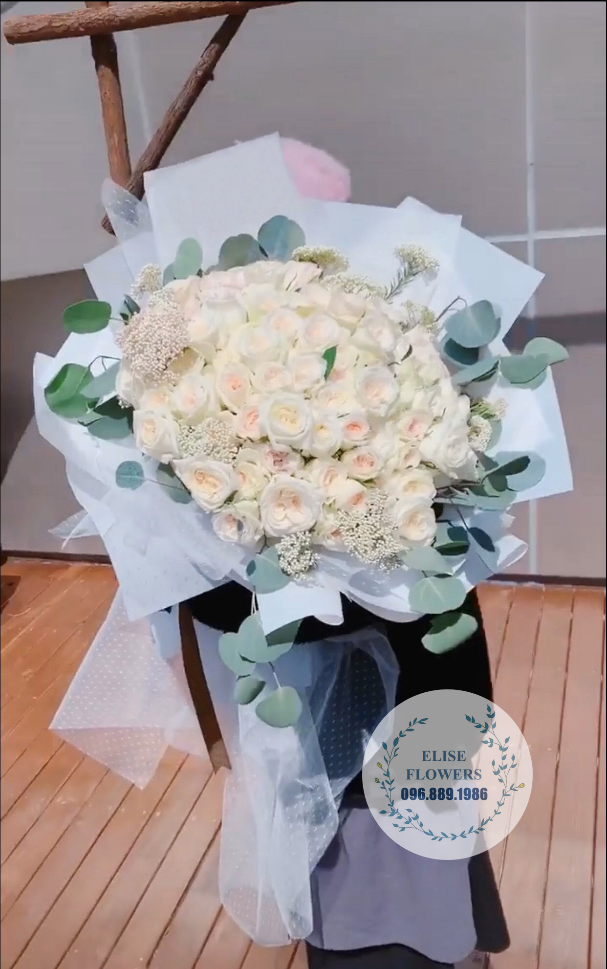 Bó hoa sinh nhật - bó hoa tình yêu - hoa tặng sinh nhật vợ- bó hoa hồng trắng đẹp