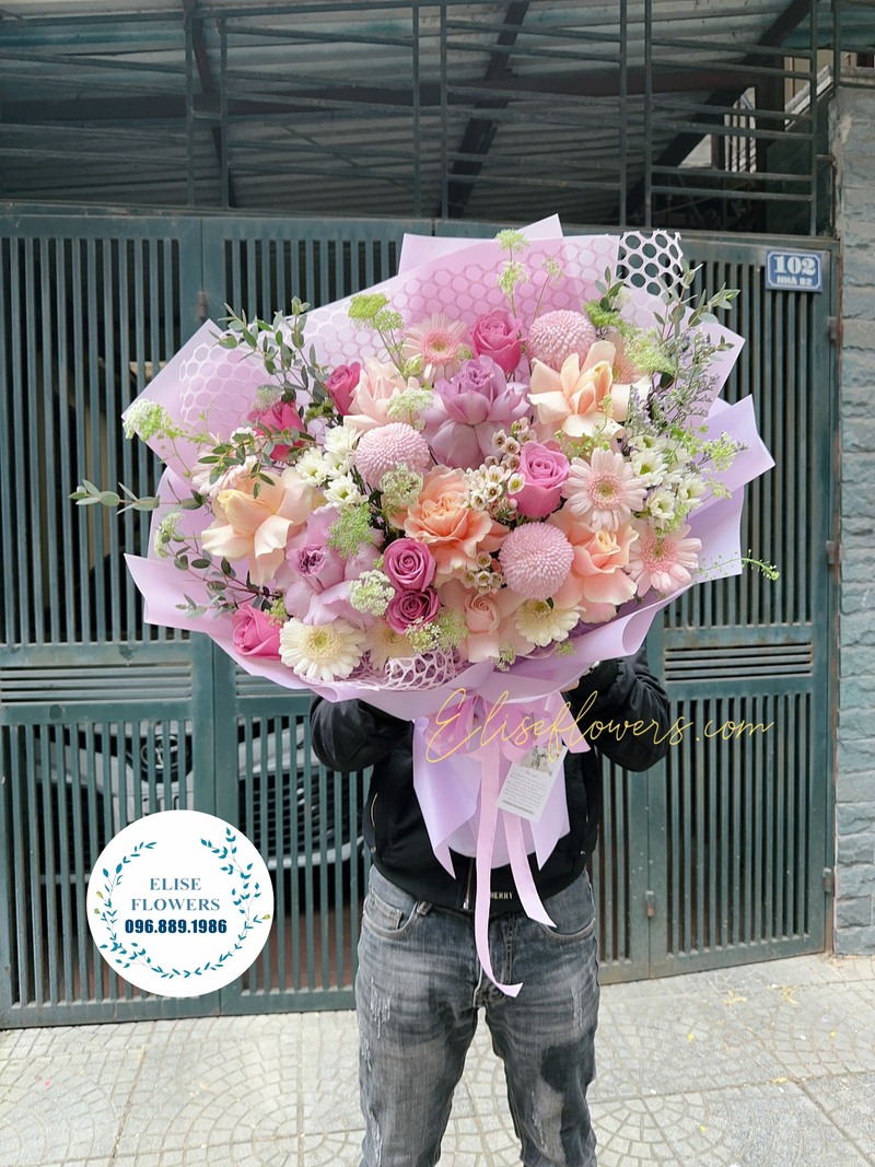 Bó hoa tặng sinh nhật tím hồng