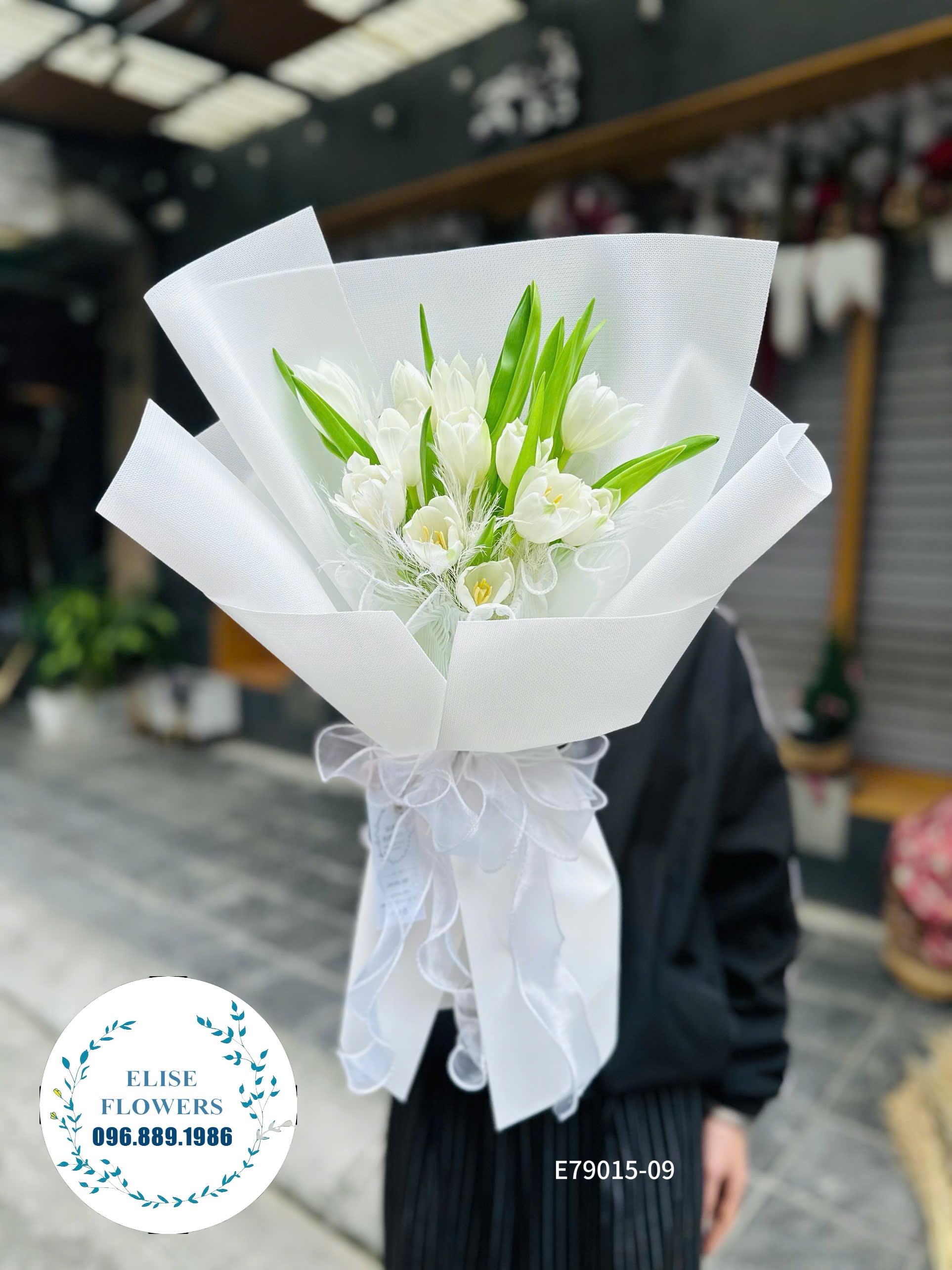 Tulip Hà Nội. Bó hoa Tulip Hà Lan 15 bông tặng sinh nhật tại Hà Nội. Cửa hàng hoa tươi Eliseflowers