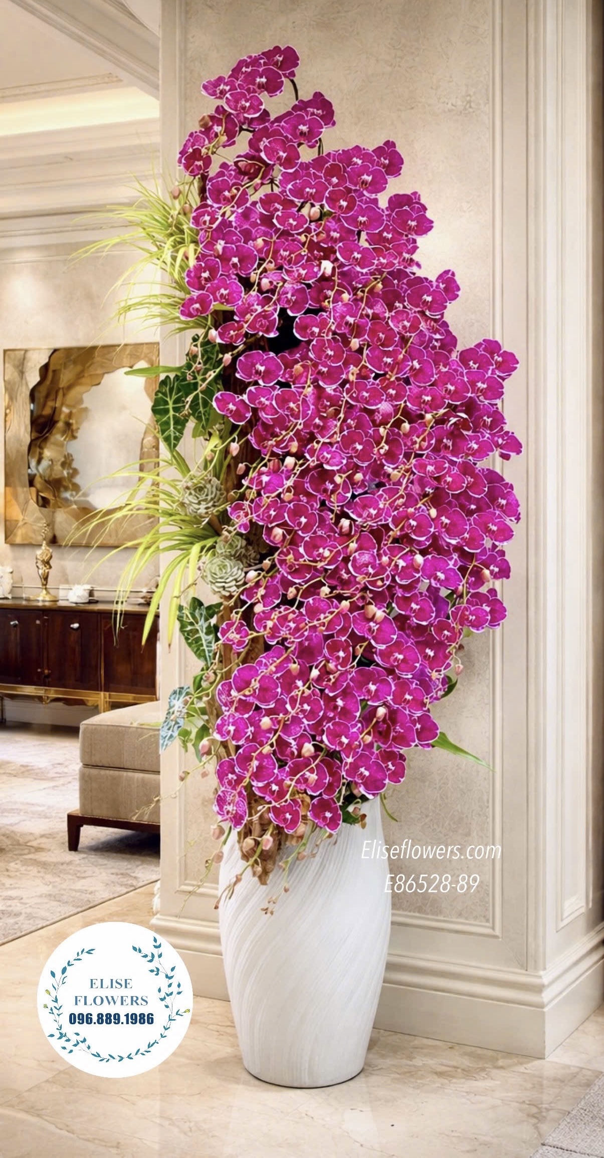 Chậu lan hồ điệp tím cao cấp. Qùa tặng đối tác sang trọng. Điện hoa Hà Nội