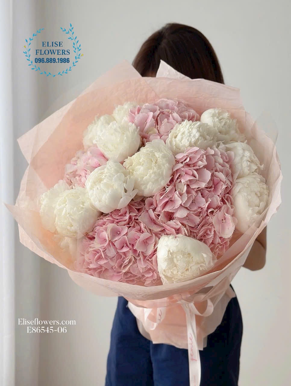 Hoa mẫu đơn Hà Nội. Mua hoa mẫu đơn mix cẩm tú cầu tặng mẹ