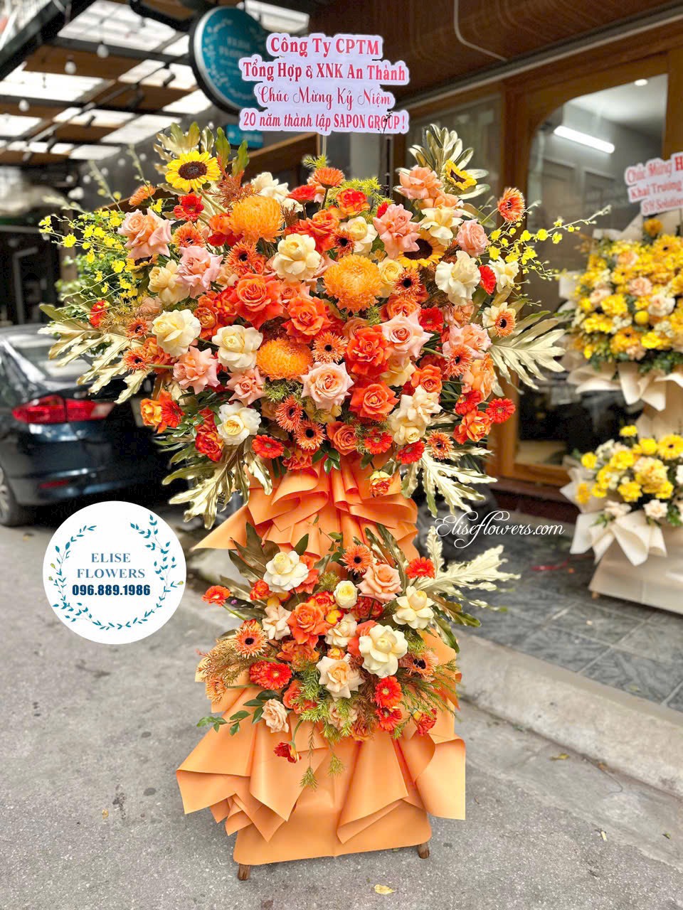Kệ hoa chúc mừng kỷ niệm thành lập công ty cao cấp. Điện hoa kỷ niệm thành lập công ty