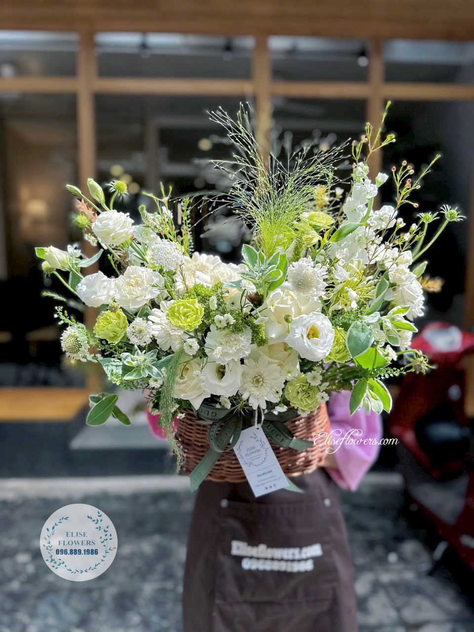 Lẵng hoa khai trương màu xanh lá. Đặt mua lẵng hoa khai trương màu xanh lá