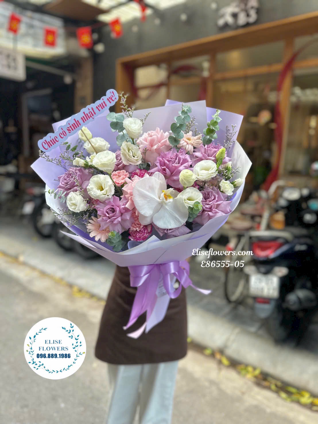 Hoa tươi giá rẻ | Bó hoa tone tím giá rẻ ở Nam Từ Liêm | Địa chỉ mua hoa uy tín