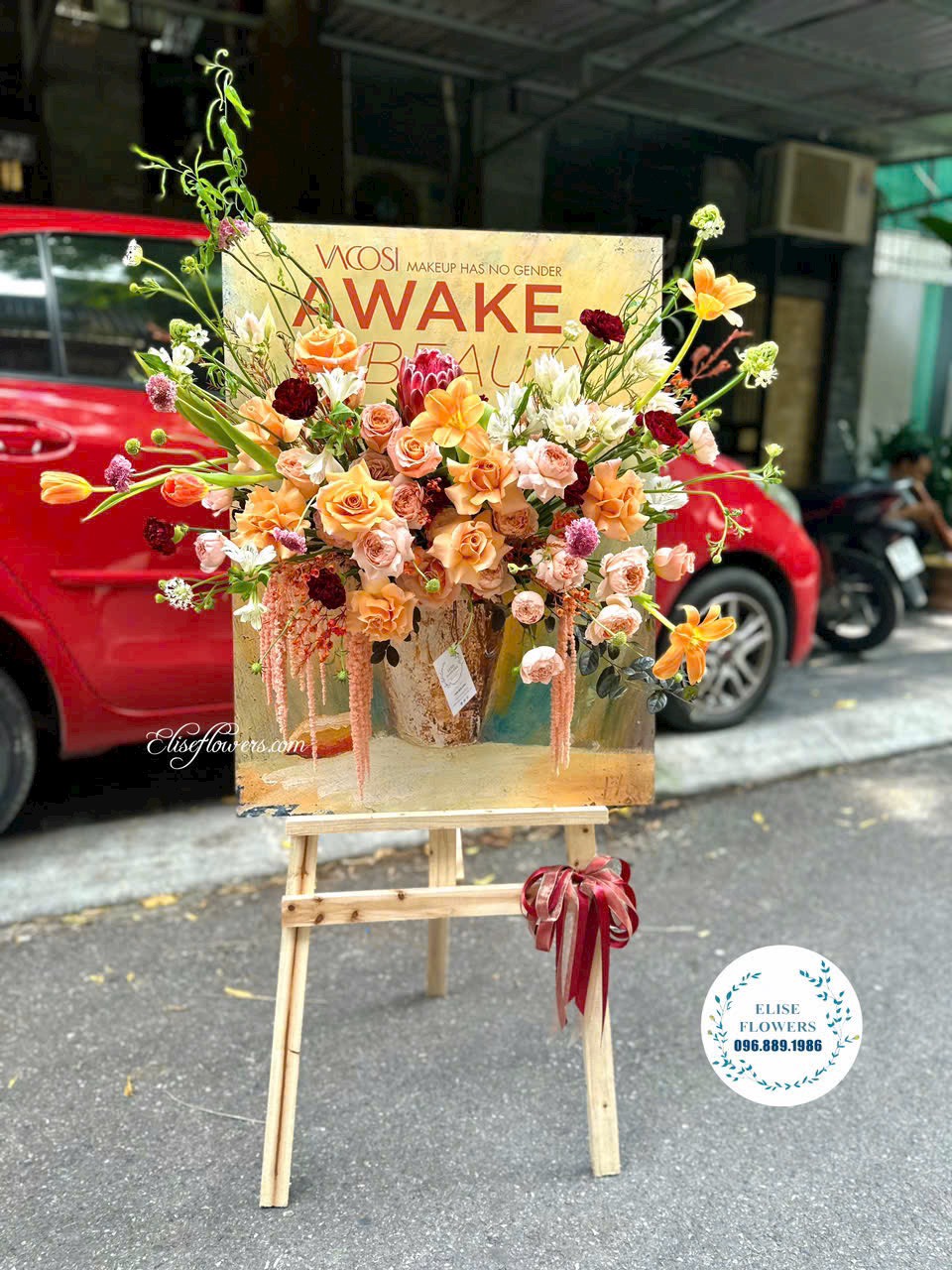 Kệ hoa khai trương cao cấp. Đặt mua kệ tranh hoa khai trương ở Hà Nội