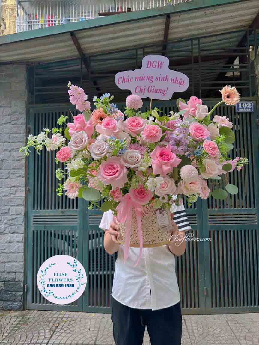 Lẵng hoa chúc mừng ngày của mẹ | Điện hoa tặng mẹ yêu đẹp ở Hà Nội