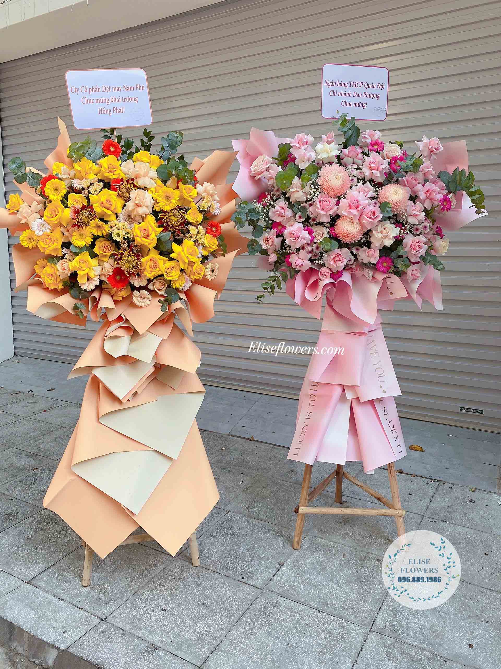 hai kệ hoa sự kiện đẹp