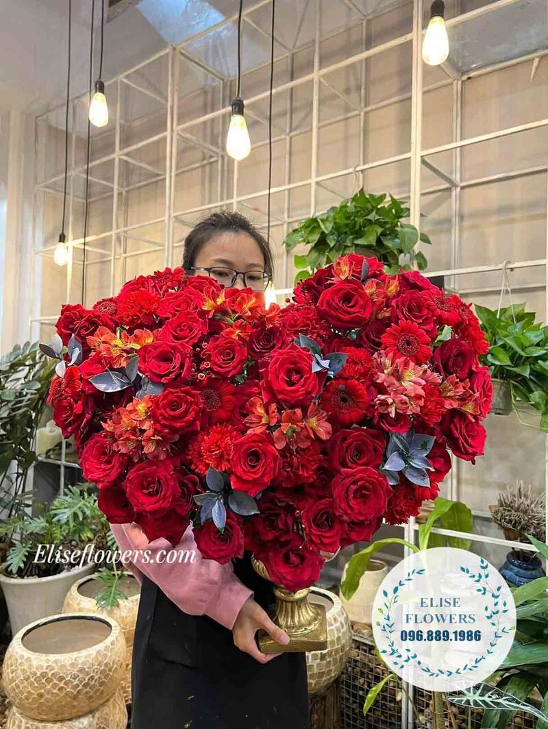 Mẫu hoa hình trái tim độc đáo