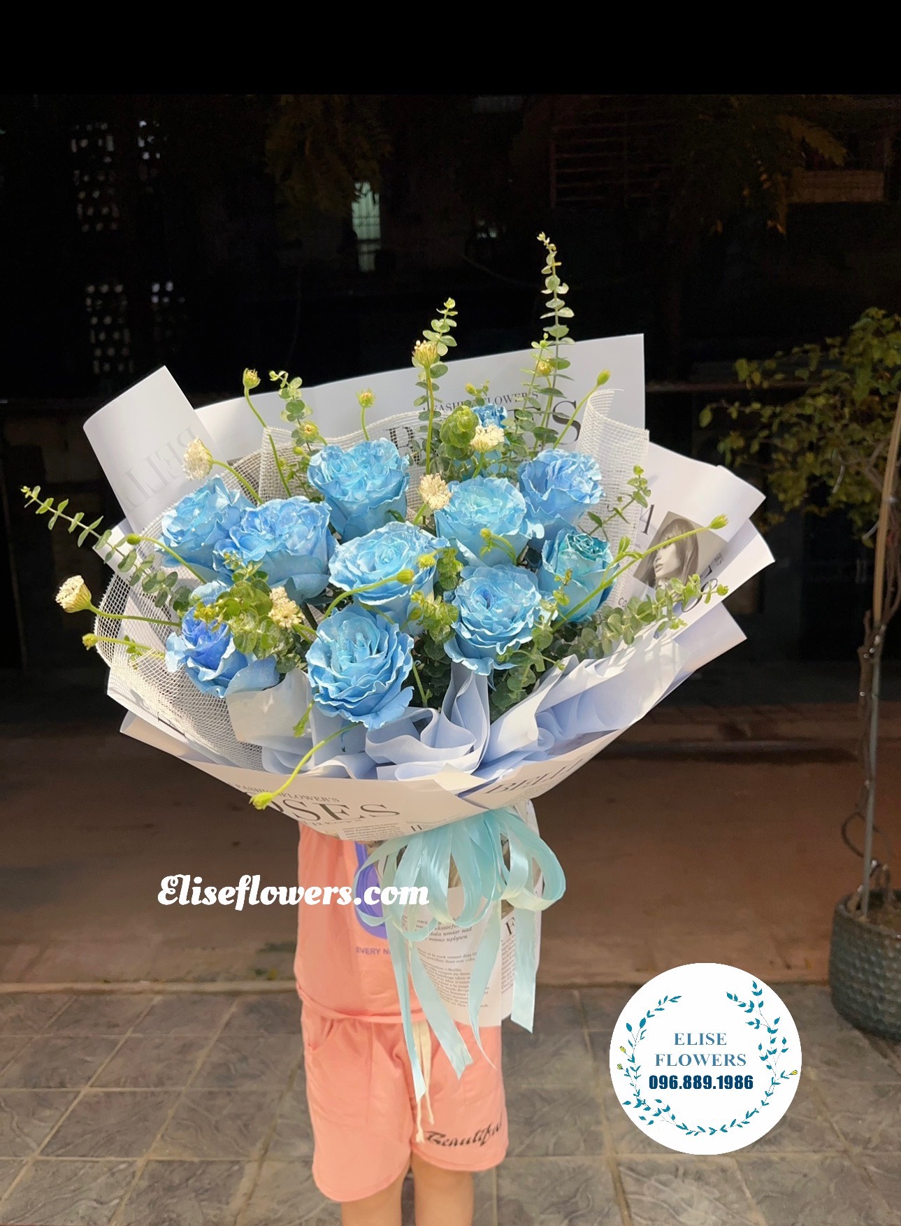Bó hoa hồng xanh Ecuador. HOA NHẬP KHẨU HÀ NỘI. Bó hoa nhập khẩu đẹp ở Hà Nội.