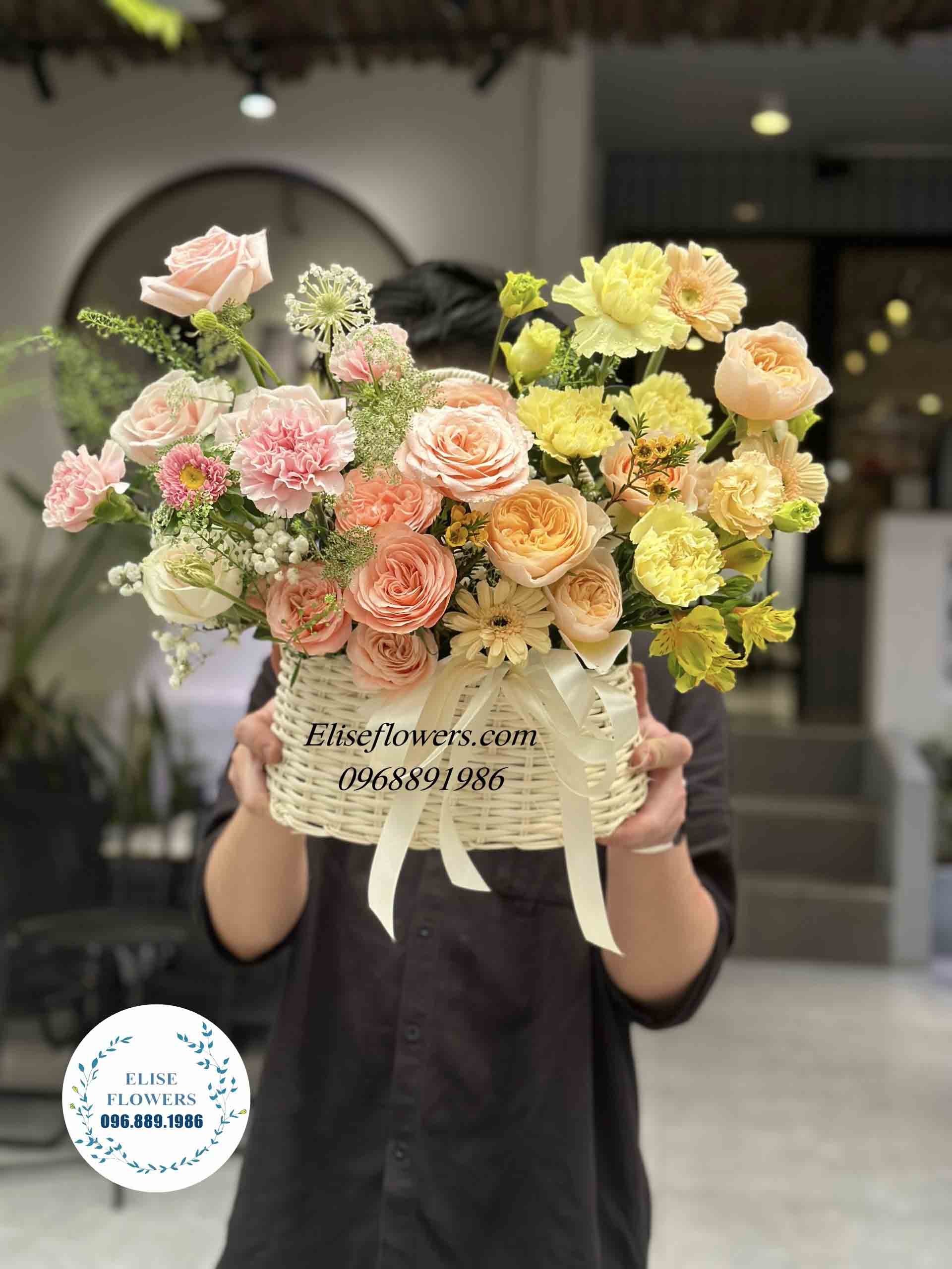 Hoa sinh nhật đẹp quận Cầu Giấy - Lẵng hoa chúc mừng sinh nhật đẹp quận Câu Giấy - Hà Nội