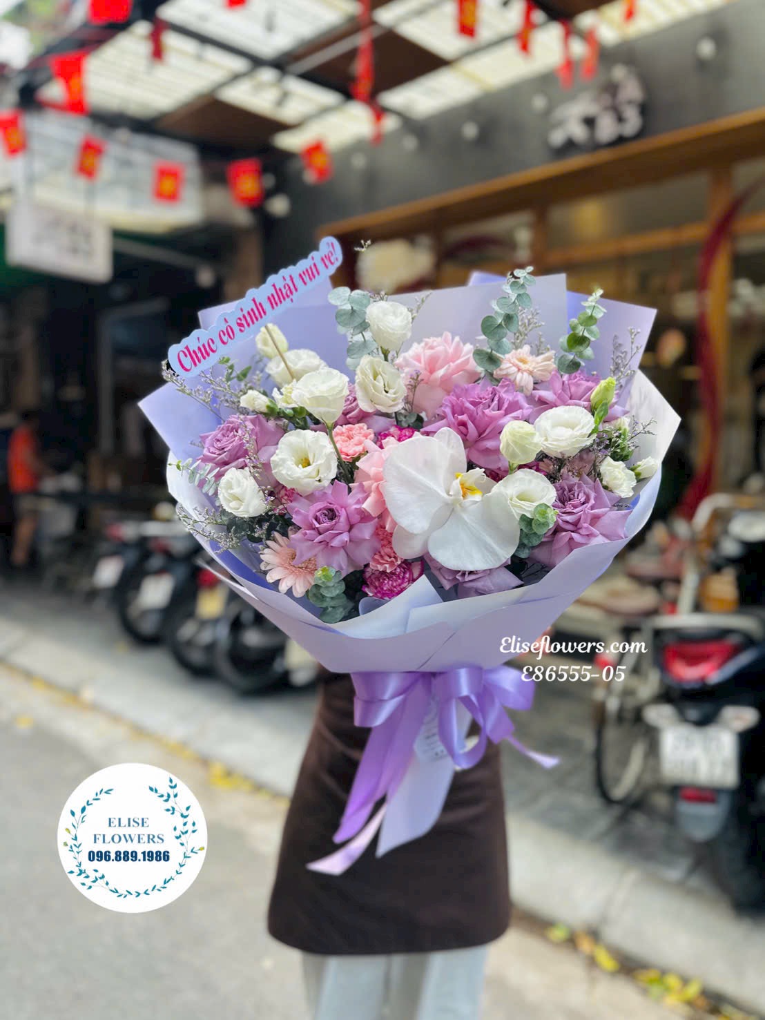 Hoa tươi giá rẻ | Bó hoa tone tím giá rẻ ở Nam Từ Liêm | Dịch vụ giao hoa tận nơi