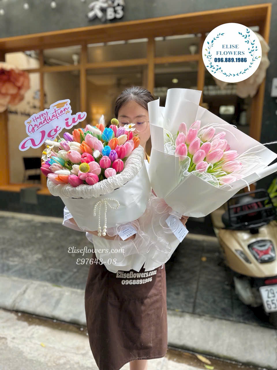 Bó Tulip niều màu nhập khẩu Hà Lan tặng người yêu. Eliseflowers