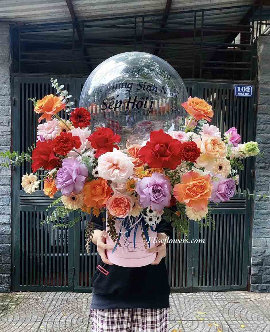 Hộp hoa chúc mừng sinh nhật đẹp ở Đống Đa | Điện hoa sinh nhật sếp đẹp ở HÀ NỘI