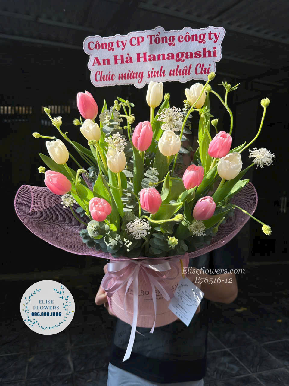 Đặt mua hộp hoa Tulip đẹp. Điện hoa Tulip tặng sinh nhật đẹp