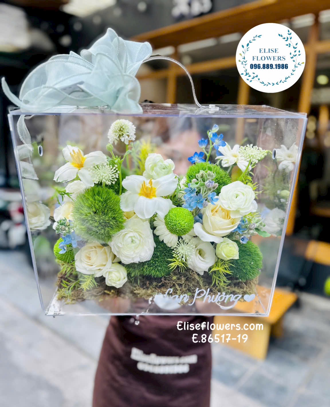 Hoa sinh nhật đẹp - Hộp hoa mica tinh tế tặng người yêu, người thương - Eliseflowers