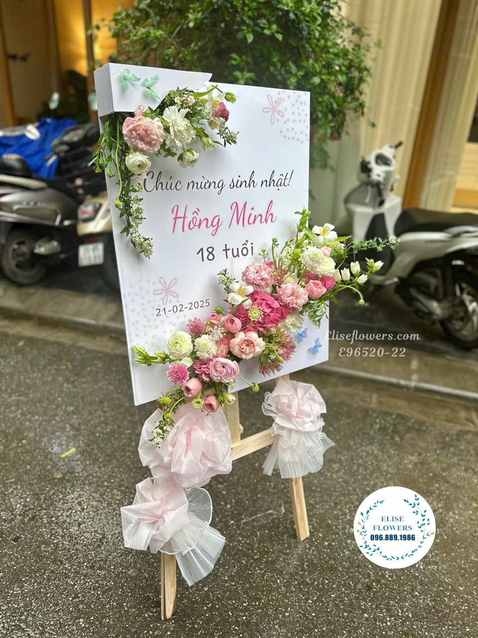 đặt mau kệ tranh online màu hồng ở hà nôi. Elise Flowers