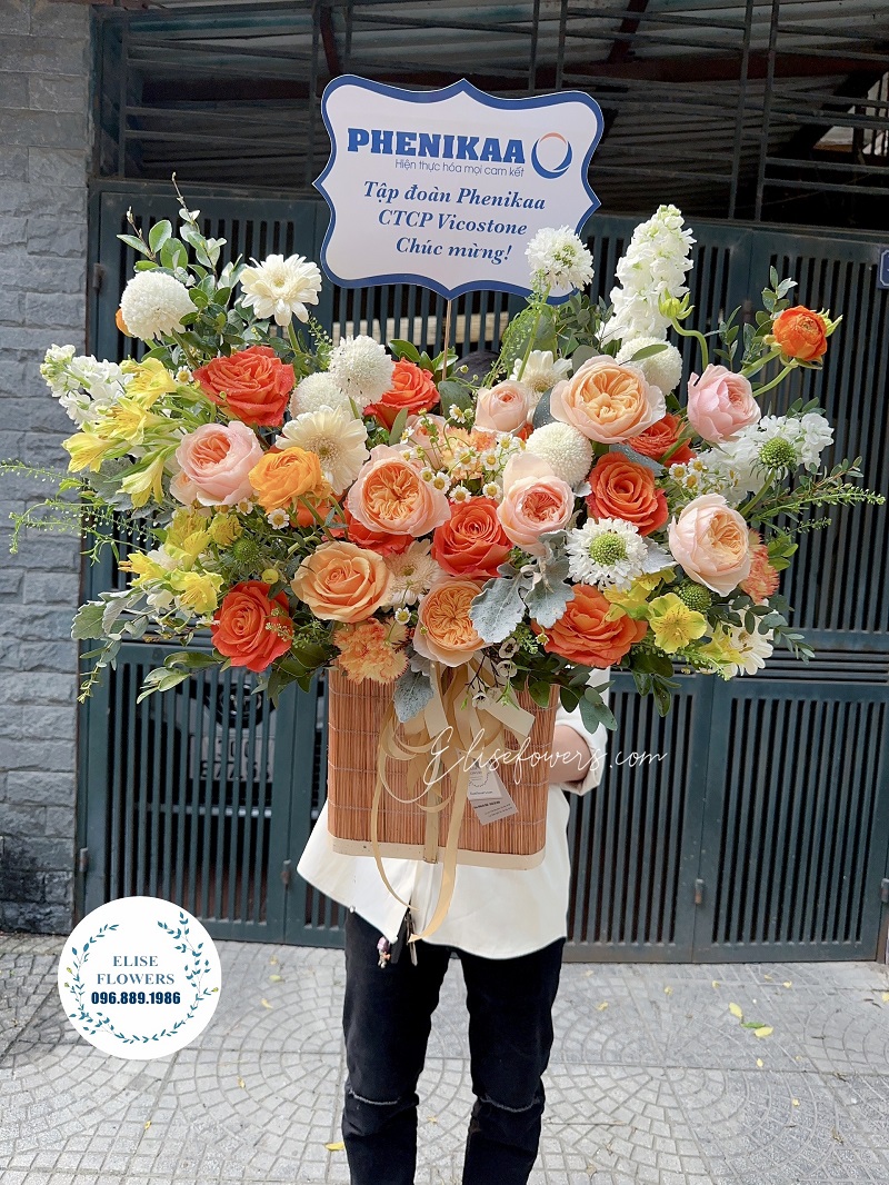 Lẵng hoa đẹp tặng sếp,đối tác - Hoa tặng sếp tại Hà Nộ