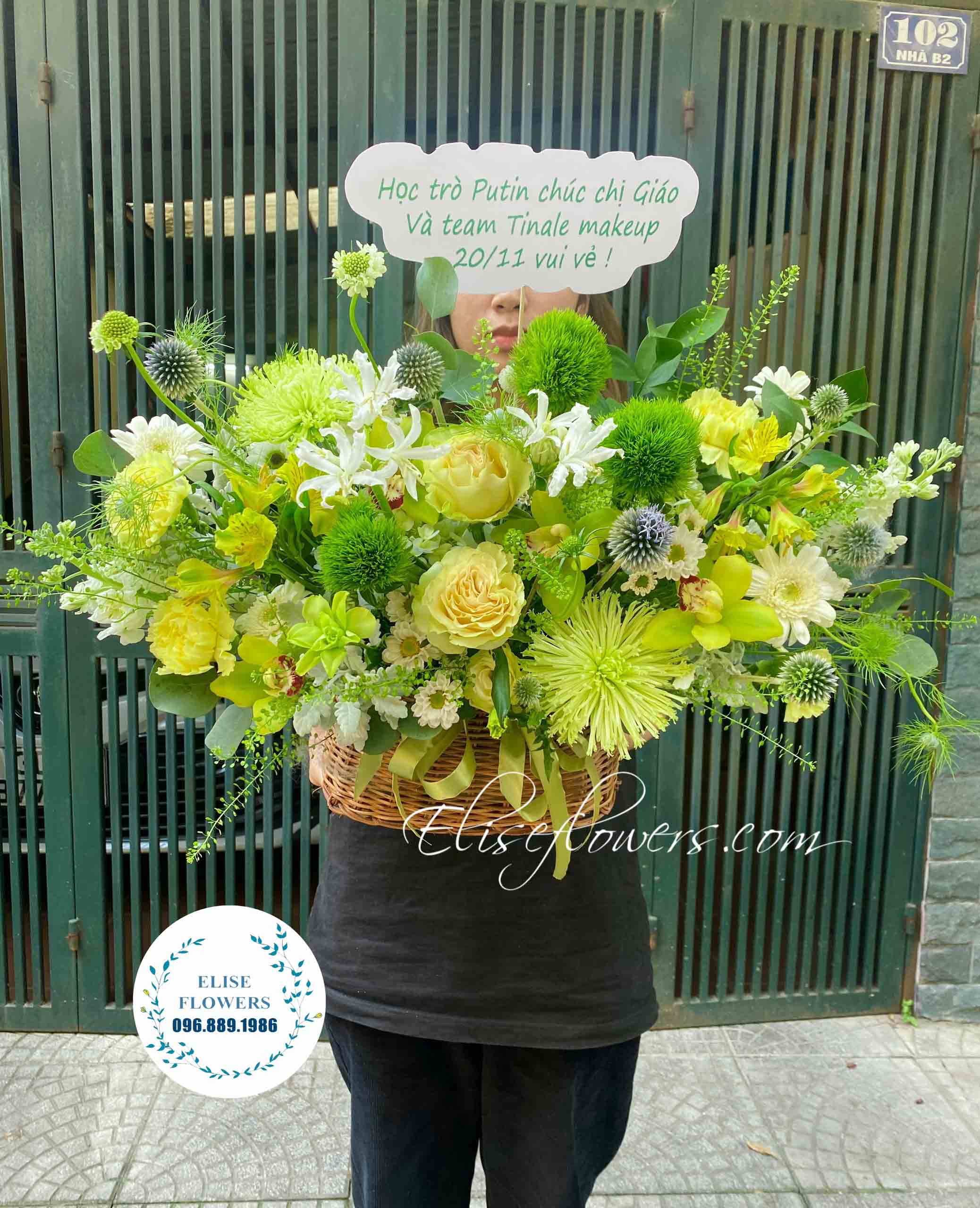 Giỏ hoa tinh tế tặng sinh nhật bạn trai, anh trai, đồng nghiệp nam, sếp nam, bố chồng...