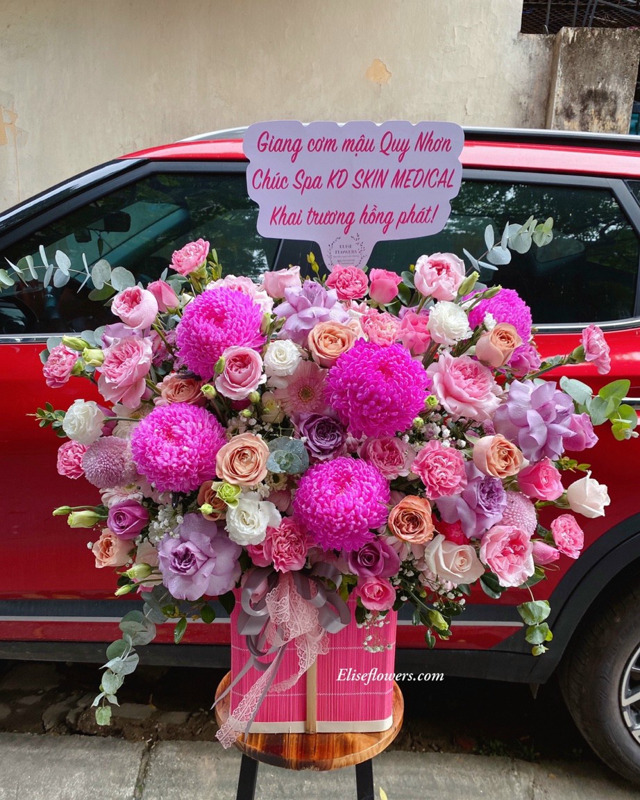 Lẵng hoa chúc mừng khai trương | Lẵng hoa tươi nhập khẩu chúc mừng khai trương ở quận ĐÔNG ĐA