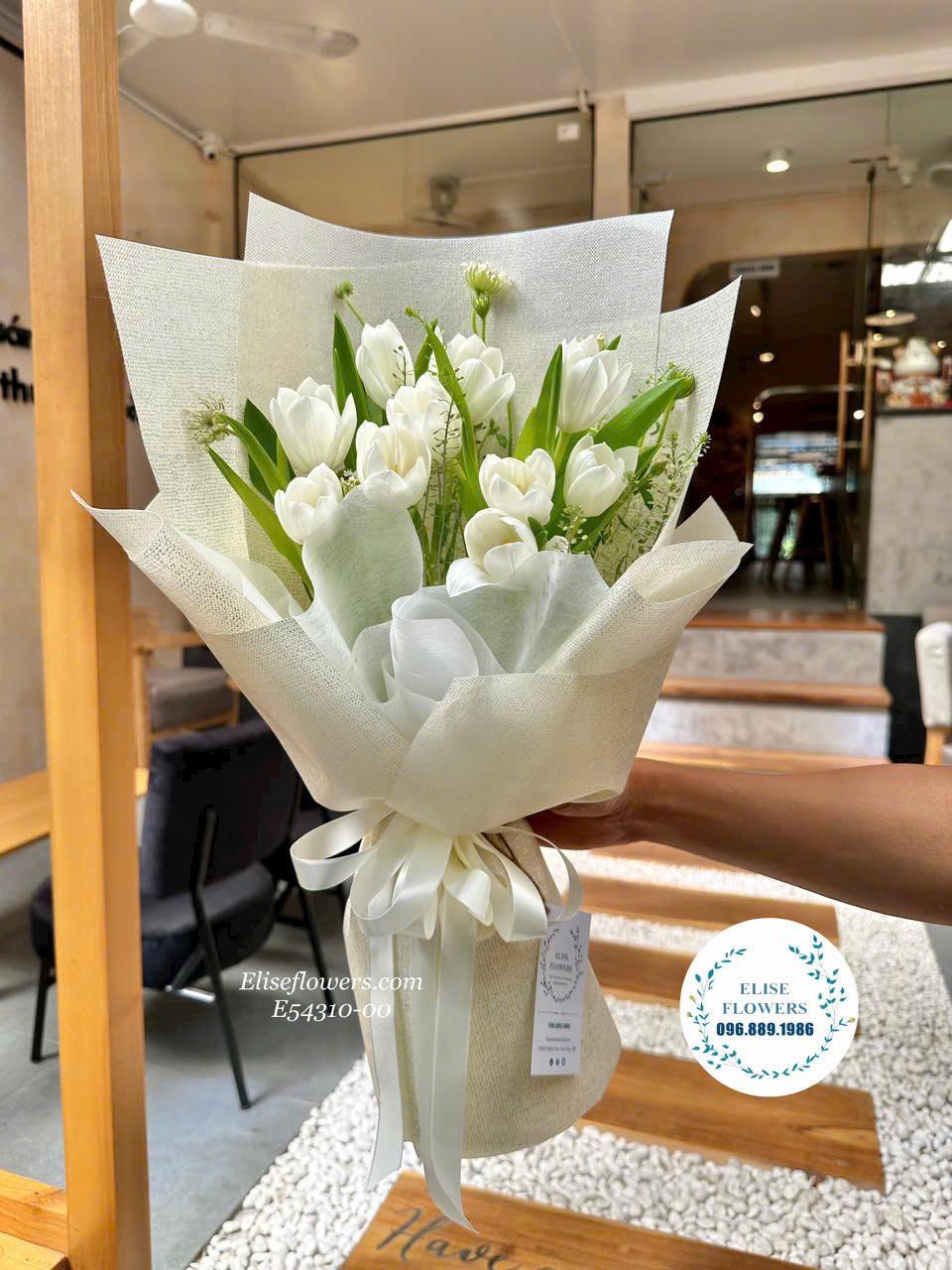Đặt mua bó hoa Tulip Hà Lan trắng. Điện hoa Tulip Hà Lan trắng đẹp