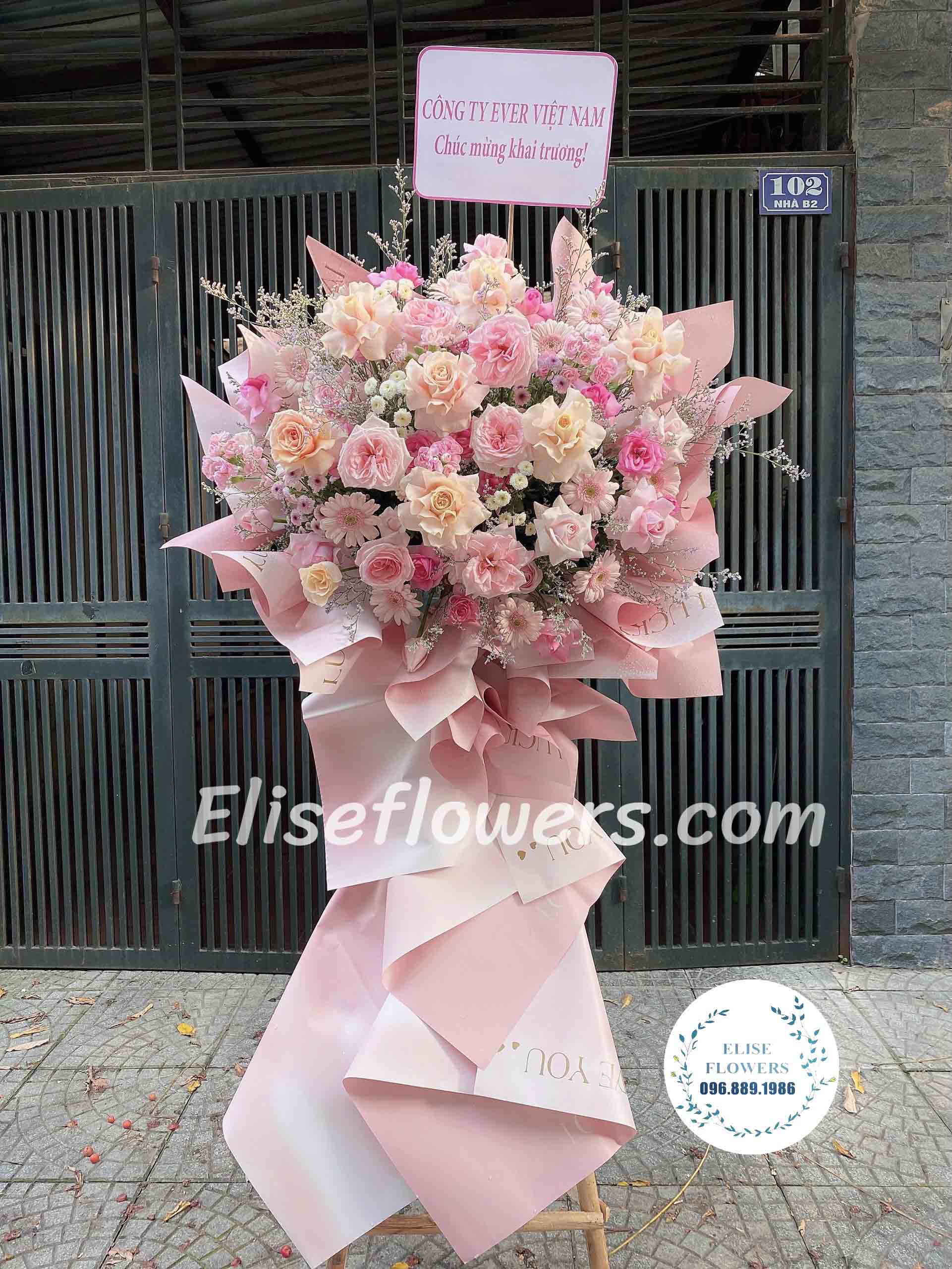 Cây hoa khai trương giá rẻ màu hồng chúc mừng khai trương Spa, Nail... đẹp ở quận Cầu Giấy, Hà Nội