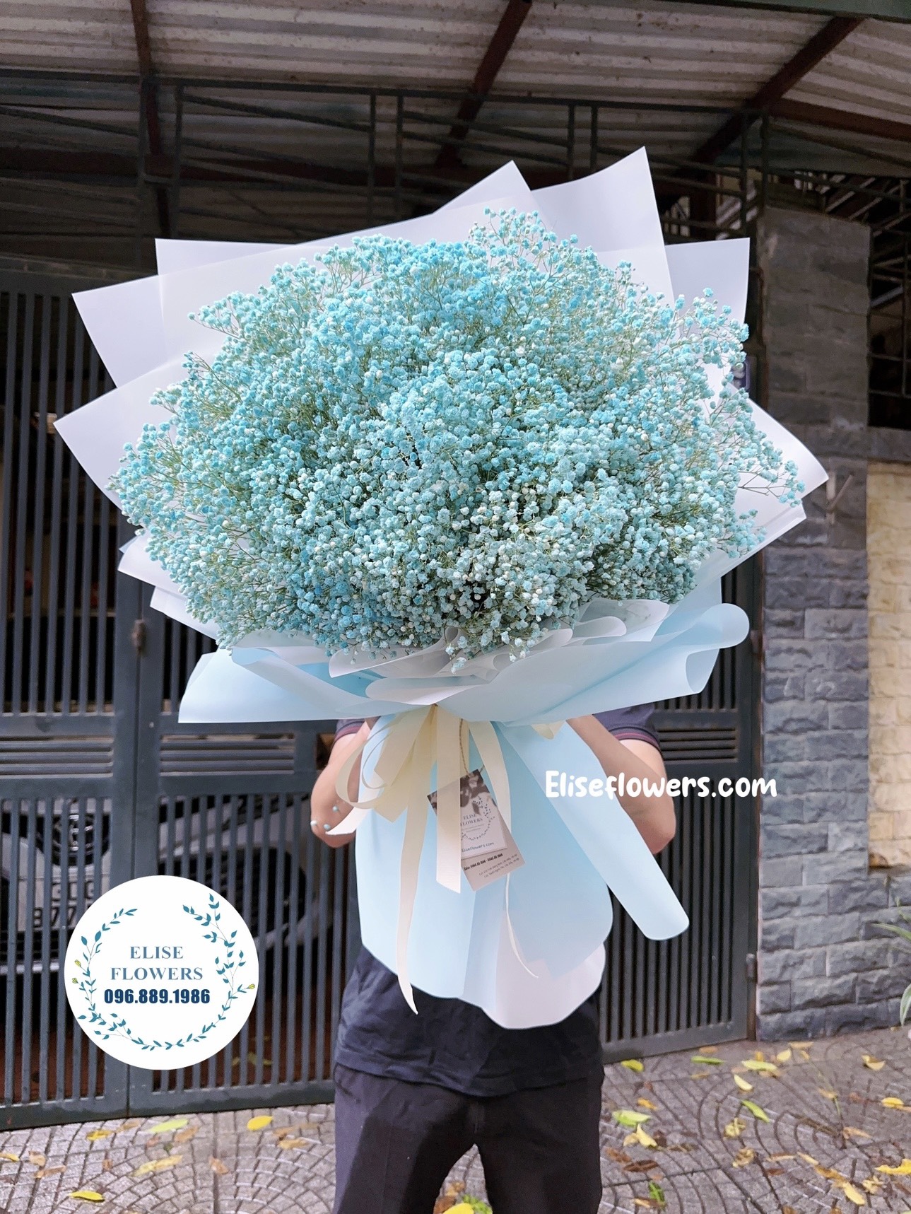 Bó hoa baby xanh mint thanh lịch | Bó hoa baby đẹp ở Hà Nội