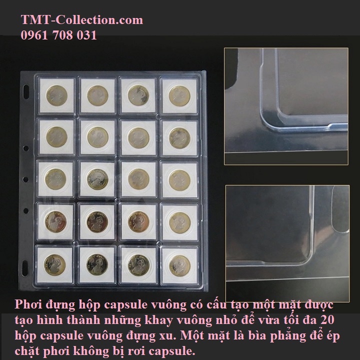 Phơi đựng hộp capsule vuông - TMT Collection.com
