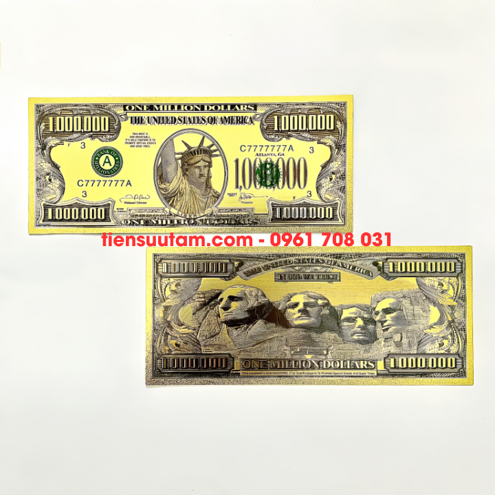 Tiền Lưu Niệm 1 Triệu USD Mạ Vàng 4 Tổng Thống Mỹ Dạ Quang