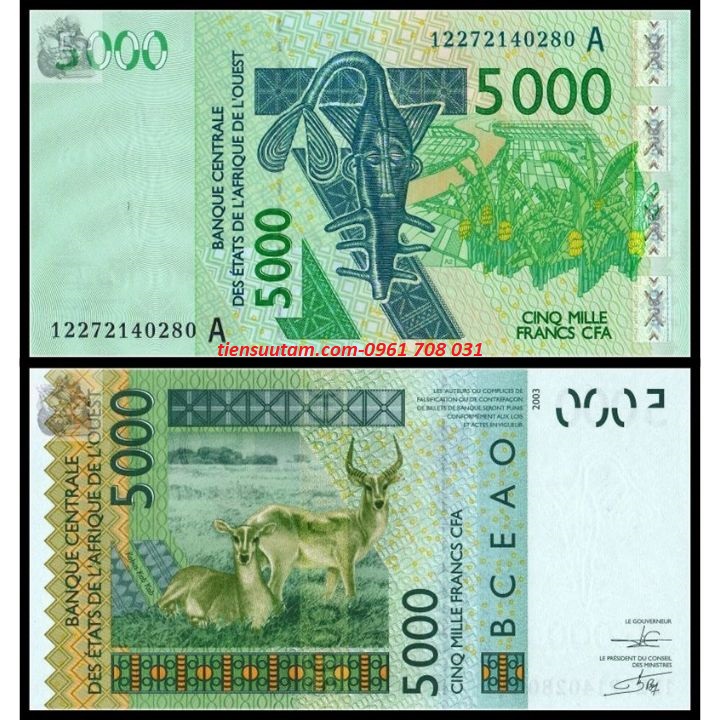 Cote d'Ivoire - Bờ Biển Ngà - CFA  5000 Francs 2003 UNC (A)